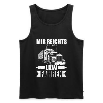 LKW Fahrer Spruch - Mir reichts ich geh LKW fahren - Männer Premium Bio Tank Top - Schwarz - Vorne - Michal (187cm)