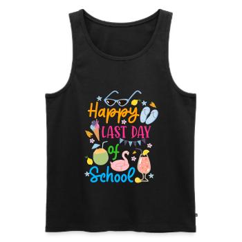 Happy Last Day of School Summer Break - Men's Premium Organic Tank Top - black - Front - Michal (187cm)