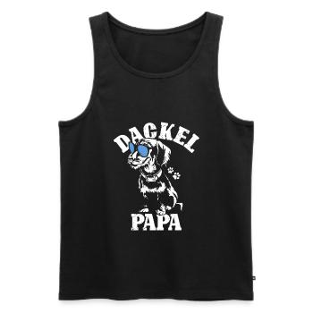 Dackel Papa Hundeliebhaber Dachshund Vatertag Dack - Männer Premium Bio Tank Top - Schwarz - Vorne - AI Model Male 178 light (178cm)