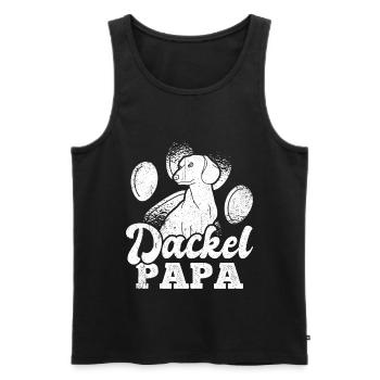 Dackel Papa Hundeliebhaber Dachshund Vatertag - Männer Premium Bio Tank Top - Schwarz - Vorne - AI Model Male 178 light (178cm)