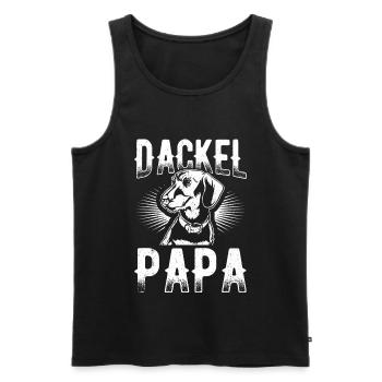 Dackel Papa Hundeliebhaber Dachshund Vatertag Dack - Männer Premium Bio Tank Top - Schwarz - Vorne - AI Model Male 178 light (178cm)