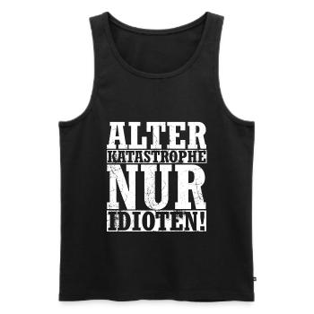 Alter KATASTROPHE nur Idioten - KFZ Mechaniker - Männer Premium Bio Tank Top - Schwarz - Vorne - Michal (187cm)