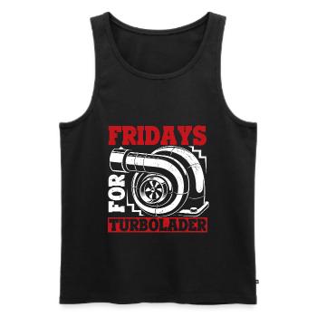 Fridays For Turbolader - Lustiges Tuning Auto Turb - Männer Premium Bio Tank Top - Schwarz - Vorne - AI Model Male 178 light (178cm)
