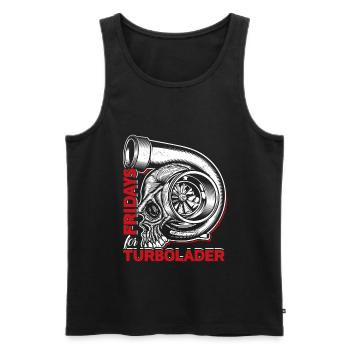 Fridays for Turbolader - Tuning Auto Rennen Hubrau - Männer Premium Bio Tank Top - Schwarz - Vorne - AI Model Male 178 light (178cm)