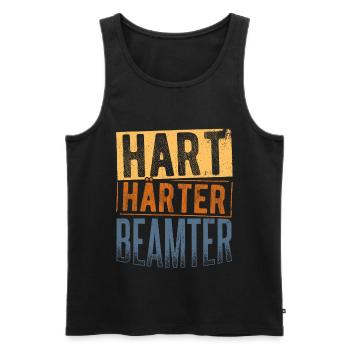 Hart Härter Beamter - Beamten Geschenk - Männer Premium Bio Tank Top - Schwarz - Vorne - Michal (187cm)