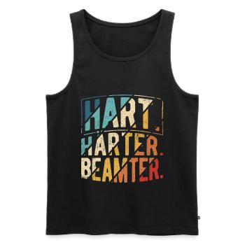 Hart Härter Beamter - Beamter Spruch Beamten - Männer Premium Bio Tank Top - Schwarz - Vorne - AI Model Male 178 light (178cm)