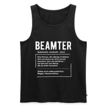 Beamter Definition - Beamter Kaffee Geschenk - Männer Premium Bio Tank Top - Schwarz - Vorne - Michal (187cm)
