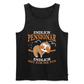 Rentner Endlich Pensionär Endlich nix tun Rente - Männer Premium Bio Tank Top - Schwarz - Vorne - Michal (187cm)