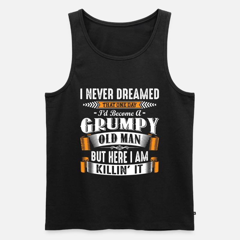Grumpy Old Man Fathers Day - Männer Premium Bio Tank Top - Schwarz
