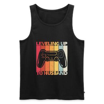 Level Aufgestiegen Zum Ehemann Zocker Gamer Gaming - Männer Premium Bio Tank Top - Schwarz - Vorne - AI Model Male 178 light (178cm)