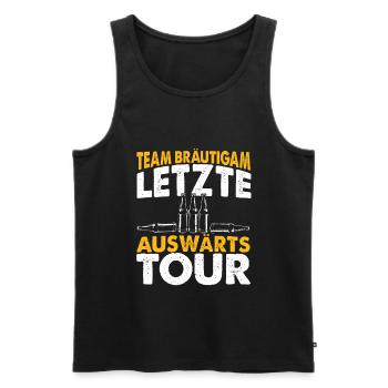 Team Bräutigam - JGA Letzte Auswärts Tour Geschenk - Männer Premium Bio Tank Top - Schwarz - Vorne - AI Model Male 178 light (178cm)
