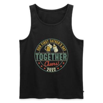 Our First Fathers Day Together Cheers 2022 - Men's Premium Organic Tank Top - black - Front - Michal (187cm)
