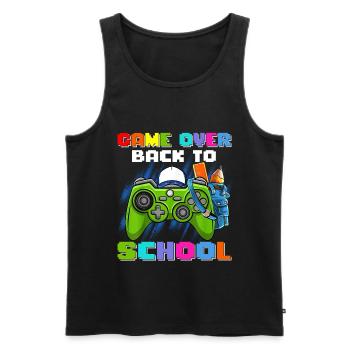 Game Over Retour à l’école - Débardeur bio Premium Homme - noir - Devant - Michal (187cm)