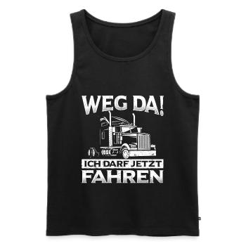 LKW Führerschein Bestanden Weg Da! Geschenk LKW-Fa - Männer Premium Bio Tank Top - Schwarz - Vorne - AI Model Male 178 light (178cm)