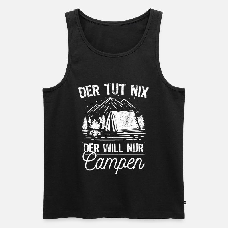 Camping Geschenk Campen Camper Sprüche - Männer Premium Bio Tank Top - Schwarz