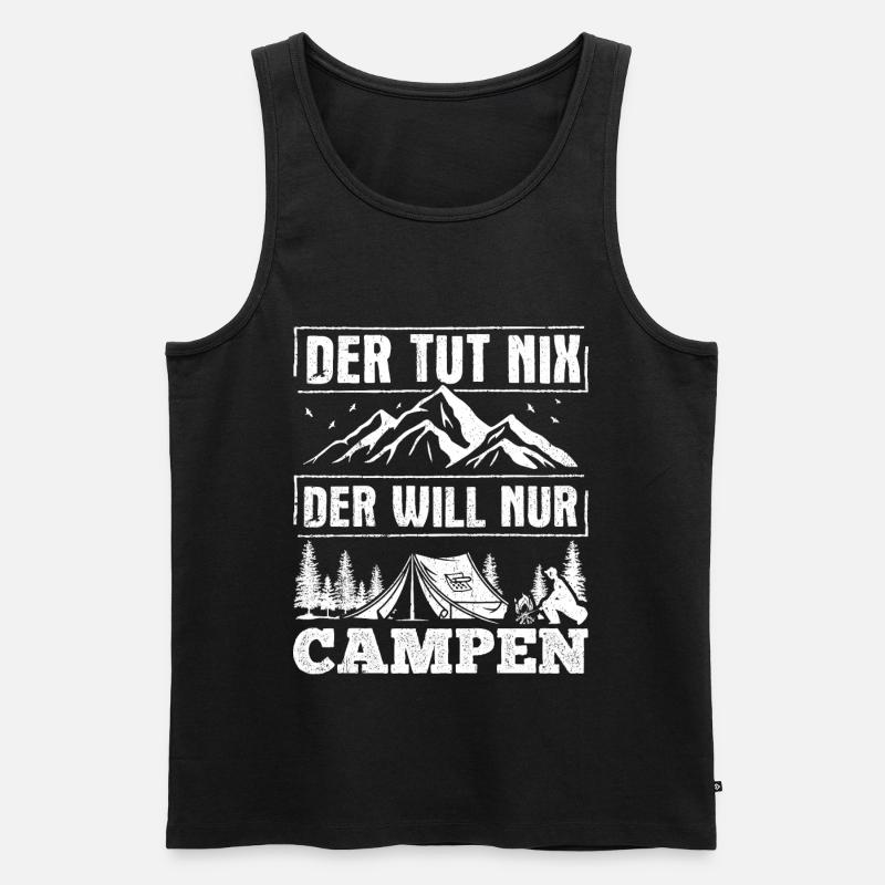 Camping Geschenk Campen Camper Sprüche - Männer Premium Bio Tank Top - Schwarz