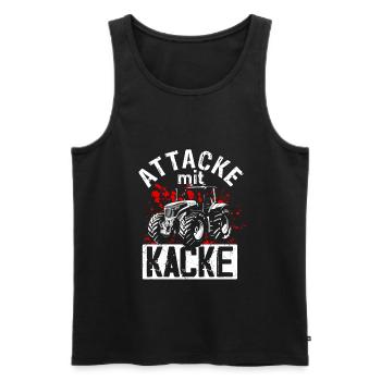Landwirt Bauer Traktor Spruch Farmer Landwirtschaf - Männer Premium Bio Tank Top - Schwarz - Vorne - AI Model Male 178 light (178cm)