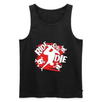Skateboarder Ride Or Die With Skulls Skateboarding - Men's Premium Organic Tank Top - black - Front - Michal (187cm)