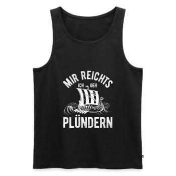 Nordische Wikinger Nordmänner Geschenk Plündern - Männer Premium Bio Tank Top - Schwarz - Vorne - Michal (187cm)