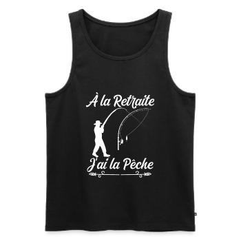 Pêche Retraité Super Cool Pour Papy - Débardeur bio Premium Homme - noir - Devant - Michal (187cm)