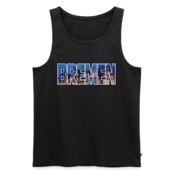 Bremen - Men's Premium Organic Tank Top - black - Front - Michal (187cm)