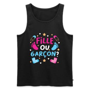 Garçon ou Fille Gender Reveal Baby Boy or Girl - Débardeur bio Premium Homme - noir - Devant - Michal (187cm)
