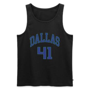 Dallas 41 - Männer Premium Bio Tank Top - Schwarz - Vorne - Michal (187cm)