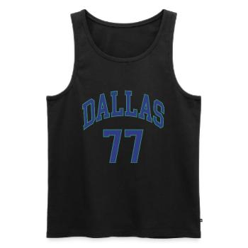 Dallas 77 - Men's Premium Organic Tank Top - black - Front - AI Model Male 178 light (178cm)