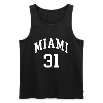 Miami 31 - Débardeur bio Premium Homme - noir - Devant - AI Model Male 178 light (178cm)