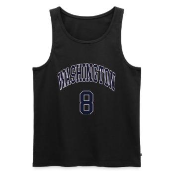 Washington 8 - Männer Premium Bio Tank Top - Schwarz - Vorne - AI Model Male 178 light (178cm)