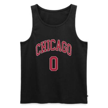 Chicago 0 - Männer Premium Bio Tank Top - Schwarz - Vorne - AI Model Male 178 light (178cm)