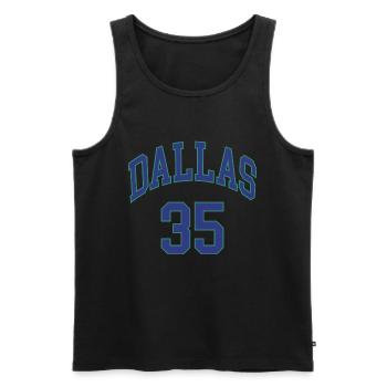 Dallas 35 - Männer Premium Bio Tank Top - Schwarz - Vorne - Michal (187cm)