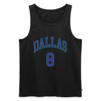 Dallas 8 - Männer Premium Bio Tank Top - Schwarz - Vorne - Michal (187cm)