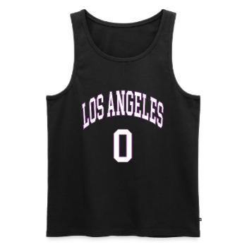 Los Angeles 0 - Débardeur bio Premium Homme - noir - Devant - Michal (187cm)