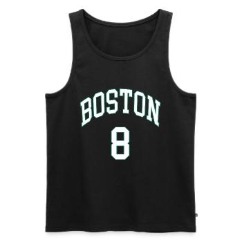 Boston 8 - Débardeur bio Premium Homme - noir - Devant - Michal (187cm)