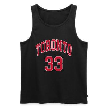 Toronto 33 - Männer Premium Bio Tank Top - Schwarz - Vorne - Michal (187cm)