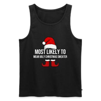 Most Likely To Wear Ugly Christmas Sweater - Men's Premium Organic Tank Top - black - Front - Michal (187cm)