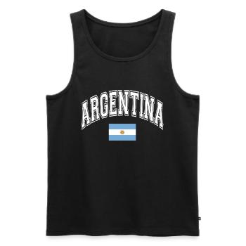 Drapeau de l’Argentine - Débardeur bio Premium Homme - noir - Devant - Michal (187cm)