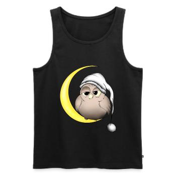 Owl - Men's Premium Organic Tank Top - black - Front - AI Model Male 178 light (178cm)