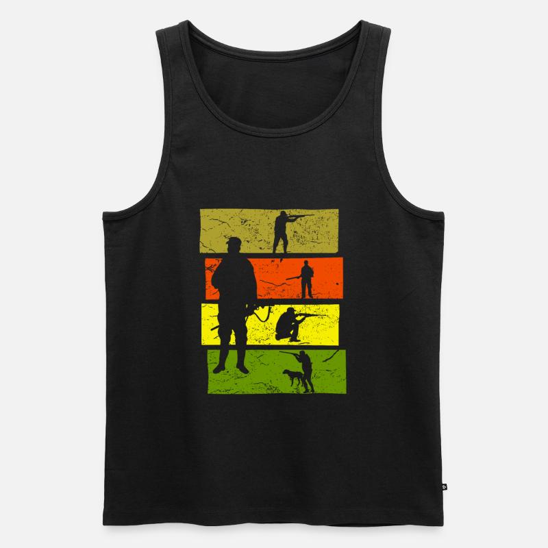 Jäger - Männer Premium Bio Tank Top - Schwarz