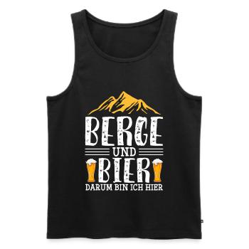 Berge und Bier Wandern Biertrinken Geschenk - Männer Premium Bio Tank Top - Schwarz - Vorne - Michal (187cm)