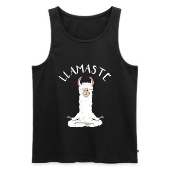 Llamaste - Funny Llama Alpaca Lovers Gift - Men's Premium Organic Tank Top - black - Front - AI Model Male 178 light (178cm)