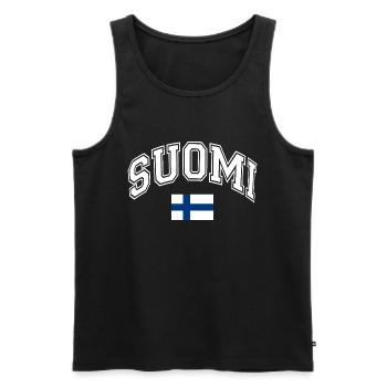 Drapeau de la Finlande - Débardeur bio Premium Homme - noir - Devant - Michal (187cm)