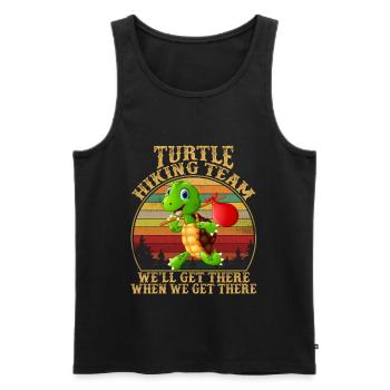 Turtle Hiking Team We'll Get There When We Get - Men's Premium Organic Tank Top - black - Front - AI Model Male 178 light (178cm)