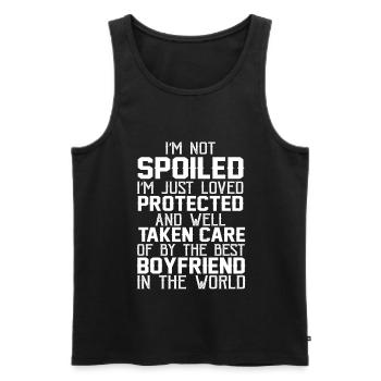Je suis juste aimé protégé par mon petit ami T-shirt - Débardeur bio Premium Homme - noir - Devant - AI Model Male 178 light (178cm)