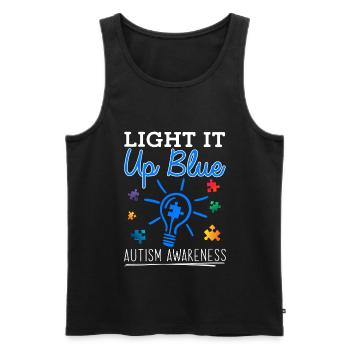 T-shirt Light It Up Mois de sensibilisation à l'autisme bleu - Débardeur bio Premium Homme - noir - Devant - Michal (187cm)