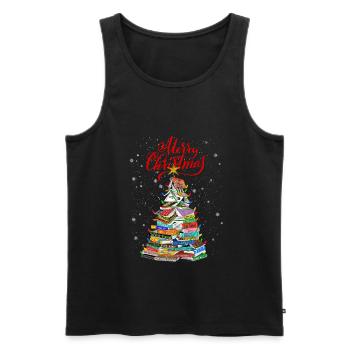 Christmas Book Tree Lights T Shirt - Débardeur bio Premium Homme - noir - Devant - AI Model Male 178 light (178cm)