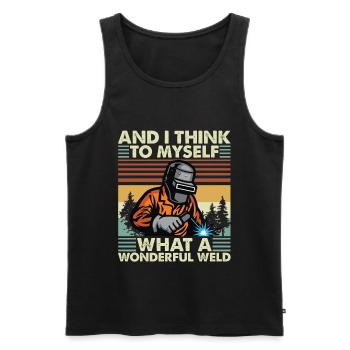 Et je pense à moi-même quel merveilleux t-shirt de soudure - Débardeur bio Premium Homme - noir - Devant - Michal (187cm)