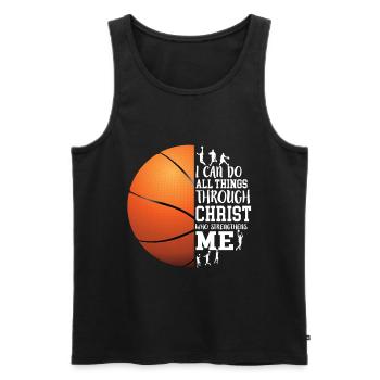 I Can Do All Things Through Christ Basketball - Men's Premium Organic Tank Top - black - Front - AI Model Male 178 light (178cm)