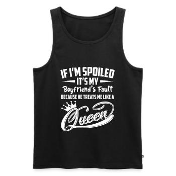 If I'm Spoiled It's My Boyfriend's Fault T Shirt - Männer Premium Bio Tank Top - Schwarz - Vorne - Michal (187cm)